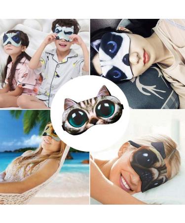 Cute Animal 3D Funny Sleep Eye Mask for Kids, Girls, Women - Cat Dog Soft Blindfold Eyeshade (2 Pack) - Buy Online on GoSupps.com