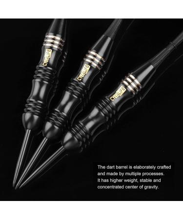 CyeeLife Steel Tip Darts 24g Set with Carry Case, Sharpener & Integrated Flights | Professional Brass Style A-Black - Buy Online on GoSupps.com