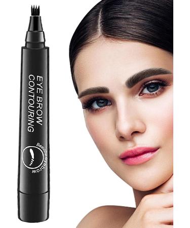 Four-Headed Eyebrow Pencil 4 Points Eyebrow - Microblading Eyebrow Pencil Long-Lasting Eyebrow Makeup for Natural-Looking Eyebrow Pochy Black - Buy Online on GoSupps.com