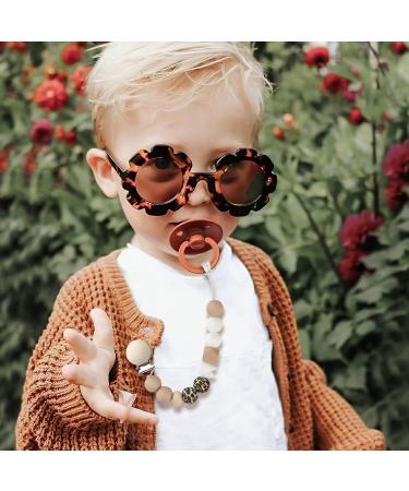 Kowlone Leopard Silicone Pacifier Chain Clips for Baby Girls - 2-Pack Dummy Holder for Baby Shower - Buy Online on GoSupps.com