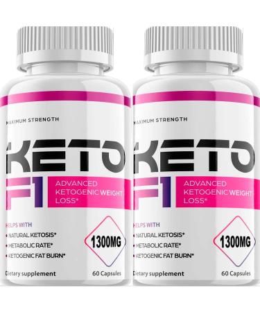 (2 Pack) Keto F1 1300mg - 2 Month Supply 120 Caps 60 Count (Pack of 2)