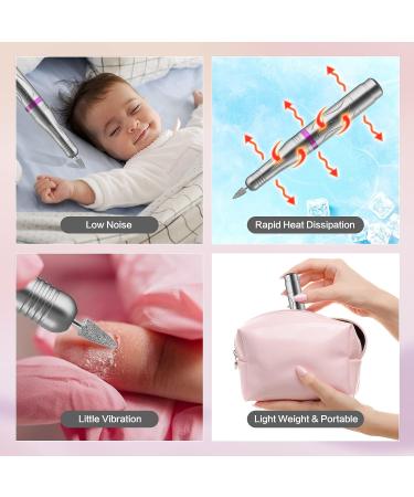 PTUI Portable Electric Nail Drill - Manicure Pedicure Tool for Acrylic and Gel Nails - 11 Bits and 60 Sanding Bands for Shaping and Polishing - Home and Salon Use, Gray - Buy Online on GoSupps.com