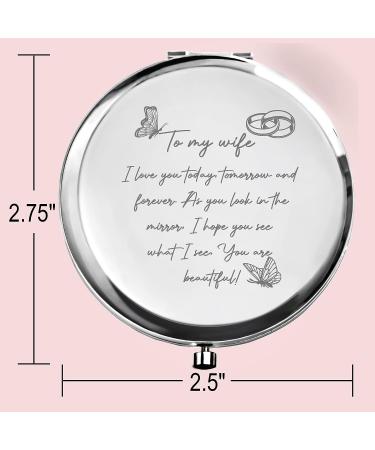 UniqGift Valentine's Day & Anniversary Gift for Her - To My Wife Compact Mirror - Wife Birthday & Mother's Day Gift Idea - 1010 - Buy Online on GoSupps.com
