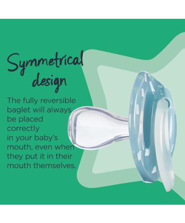 Tommee Tippee Nighttime soother 6-18 months 6 pack of glow in the dark soothers with symmetrical silicone baglet Pink Night - Buy Online on GoSupps.com