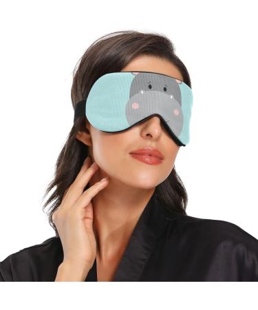 Cute Hippo Breathable Sleep Mask - Summer Cool Feeling Eye Cover for Rest - Elastic Contoured Blindfold for Men & Women | Ideal for Travel - Buy Online on GoSupps.com