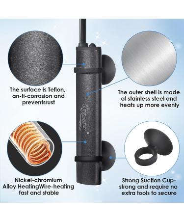 Buy Hygger 75W Mini Aquarium Heater with Digital Display - Ideal for Betta & Turtles Up to 60L Freshwater Tanks - Buy Online on GoSupps.com