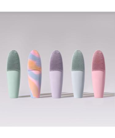 LOLLIPOP Large Dual-Sided Silicone Face Scrubber Brush | Synthetic Facial Cleansing Massager | Rainbow Color - Buy Online on GoSupps.com