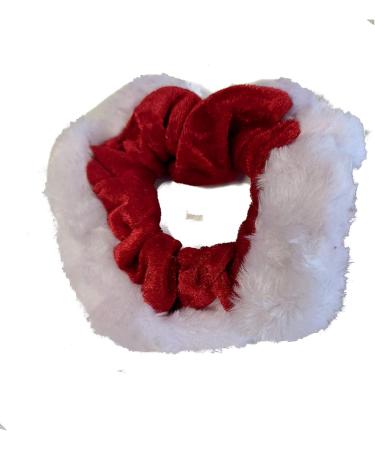 Pritties Accessories Christmas Red Velvet and White Fur Trim Hair Scrunchie Bobble Elastic Hair Band - Buy Online on GoSupps.com