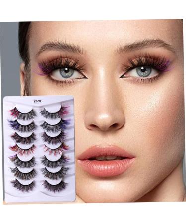 Shop 5D Dramatic Colored Mink Lashes | Fluffy Rainbow Eyelashes - 7 Pairs of Colorful Strip Lashes for Bold Looks - Buy Online on GoSupps.com