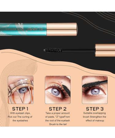 Black Mascara Waterproof 4D Silk Fiber Extra Long Lash Mascara for Thicker and Voluminous Lashes All Day Exquisit Long Thick Eyelashes Anti-smudge - Buy Online on GoSupps.com