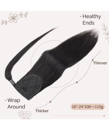 Ainimiu 20 inch Straight Ponytail Extension Human Hair 100% Straight Remy Human Hair Ponytail Wrap Around Ponytail Human Hair Clip in Hair Extensions One Piece Hairpiece for Women - Buy Online on GoSupps.com
