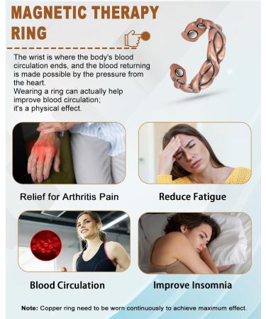 EnerCoppeX Copper Magnetic Ring for Women Lymphatic Drainage Adjustable Ring 3500 Gauss Magnet (CPR-0178) - Buy Online on GoSupps.com