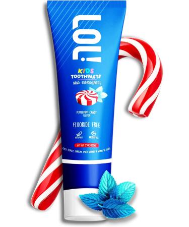 LOL Kids Fluoride-Free Toothpaste 2-Flavors Pack | Nano-Hydroxyapatite Probiotics Vitamins A C E | Safe if Swallowed No SLS | 1 Peppermint 1 Cinnamon Flavor - Buy Online on GoSupps.com