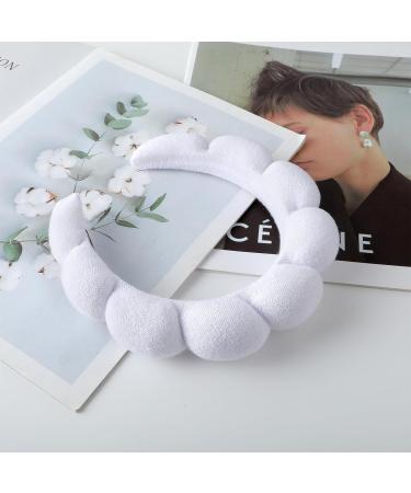 Women's White Spa Hair Band - Soft Sponge Makeup Hair Accessory for Face Washing & Skincare - Buy Online on GoSupps.com