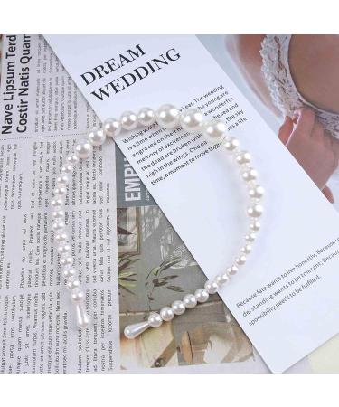 Andelaisi Boho Pearl Headband - Vintage Braided Hair Hoop for Women and Girls - White Pearl Hair Accessories - Buy Online on GoSupps.com