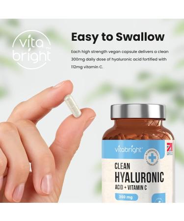 Hyaluronic Acid Supplements 300mg with Vitamin C | Pure Hyaluronic Acid Capsules | NO Additives | Strong Tablets - VitaBright Nutritional Supplements - Buy Online on GoSupps.com