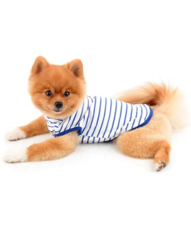 Shop Paidful British Little Dog Shirt & Striped Cat Vest - Soft Cotton T-Shirt for Boys Summer Puppy Clothing for Chihuahua & Yorkie - Size S Blue - Buy Online on GoSupps.com
