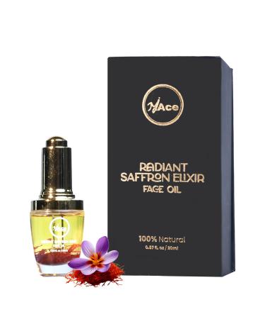 MY ACE Radiant Saffron Elixir Face Oil | Dermatologist Approved | Pure Saffron Threads & Vitamin E Natural Glow Booster Brightening & Nourishing Serum for Skin & Hair 0.67 fl oz (Pack of 1)