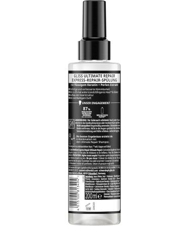 Gliss Apr s-shampoing r parateur Express Ultimate Repair (200 ml) apr s-shampoing la k ratine r pare les cheveux extr mement ab m s apr s-shampoing avec protection thermique jusqu' 230 C - Buy Online on GoSupps.com