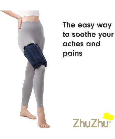 Zhu-Zhu Microwavable Knee & Leg Pad | Navy Fleece Wheat Bag for Pain Relief - Buy Online on GoSupps.com