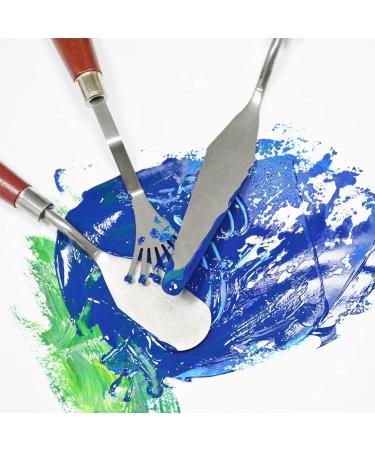 8 Pack Stainless Steel Painting Knife Set with Wood Handle - Professional Palette Knives Spatula for Oil Paint Canvas Artists Beginners - Buy Online on GoSupps.com