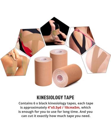 Kinesiology Tape Set - Elastic Adhesive Sports Tape (5cm/7.5cm/10cm x 5m) - 3-Pack Khaki for Muscles & Fitness - Buy Online on GoSupps.com