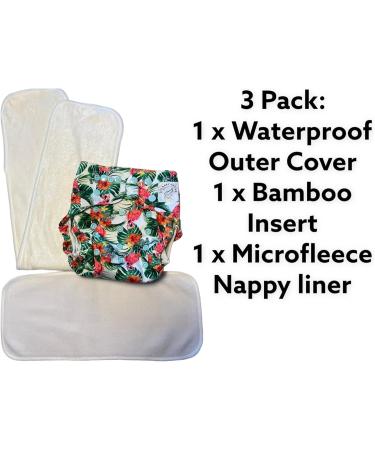 Eco Baby & Me Washable Ai2 Reusable Cloth Nappy - Bamboo Inserts, One Size (Tropical Paradise) - Buy Online on GoSupps.com