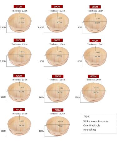11 Sizes Wooden Sushi Rice Bowl - Sushi Rice Mixing Tub Japanese Bibimbap Serving Dish for Restaurant Home Kitchen Tool 39x9.5cm (36x8cm) - Buy Online on GoSupps.com