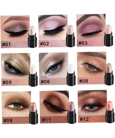 DOITOOL 12pcs 12 Shadow Box Eyeshadow Stick Metallic Crayons Eyeshadow Pencil Brightening Stick - Buy Online on GoSupps.com