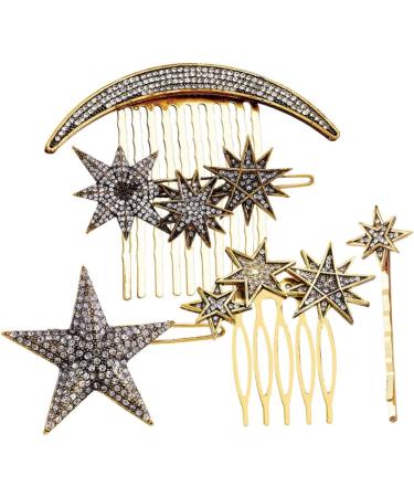 FOMIYES 3 Sets Star Moon Hairpin Retro Hair Side Comb Star Hair Accessories Metal Hair Clips Moon Decorations Wedding Headpiece for Bride Star Decor Alloy Rhinestones Hair Piece Bridesmaid - Buy Online on GoSupps.com