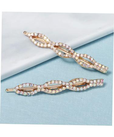 DOITOOL 1 Pair Ab Diamond Bangs Hairpin Bling Diamond Bobby Hair Barrettes for Thick Hair Geometric Rhinestone Bobby Hair Rhinestones Hair Crystals Manual Alloy Girl Clip - Buy Online on GoSupps.com