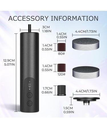 Arofaue Electric Callus Remover Kit USB Rechargeable Electric Foot File 2 in 1 Foot Scrubber Dead Skin 6 Gears Electric Nail Buffer Set for Daily Care Grinder Nail Polish Men & Women Black Electric Callus Remover Kit Black - Buy Online on GoSupps.com