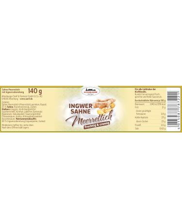 Altenburger Original Ginger Cream Horseradish 140g | Fruity-Creamy Flavor for Games & Cheese - International Shipping Available - Buy Online on GoSupps.com