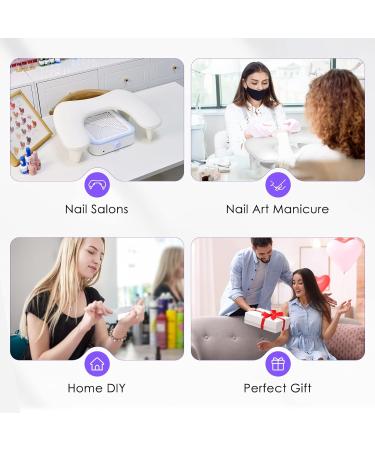 U-Shaped Manicure Nail Arm Rest Stand - White Microfiber PU Leather Cushion for Nail Tech - Perfect for Acrylic Nails - Buy Online on GoSupps.com