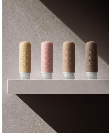 Yinke 90ml Silicone Travel Bottles Set - 4 Leak-Proof Containers | Refillable Travel Essentials for Shampoo & Cream | BPA-Free & TSA-Tested - Earth Color Palette - Buy Online on GoSupps.com