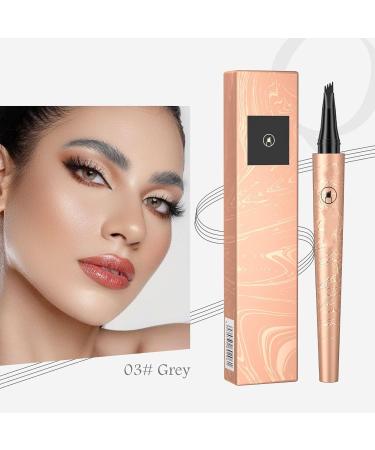 Generic 3D Waterproof Microblading Eyebrow Pen New Waterproof Magic Eyebrow Pencil with Micro-Fork Tip Natural Makeup Microblading Eyebrow Pencil 4 Fork Tip (Gray) - Buy Online on GoSupps.com