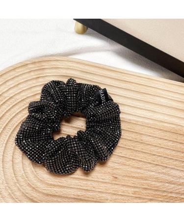 Rhinestone Hair Scrunchies - Sparkly Elastic Ponytail Holders for Elegant Hair Accessories for Women and Girls black - Buy Online on GoSupps.com