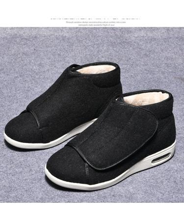 Winter Fleece Diabetic Shoes for Women - Adjustable Edema Sneakers for Arthritis & Swollen Feet - Size 12 Black - Buy Online on GoSupps.com