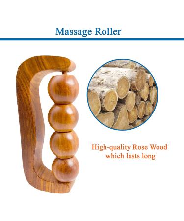 Hathkaam Rosewood Handheld Massage Roller - 7 Inch Full Body Pain Relief Therapy - Buy Online on GoSupps.com
