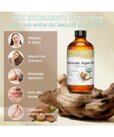 PHATOIL Huile V g tale d Argan Bio 118ML - Organic Argan Oil 100% Pure Naturelle - Press e Froid - Huile Hydratante R paratrice pour Visage Peau Corps Cheveux Massage Carrier Oil Argan-118ML - Buy Online on GoSupps.com