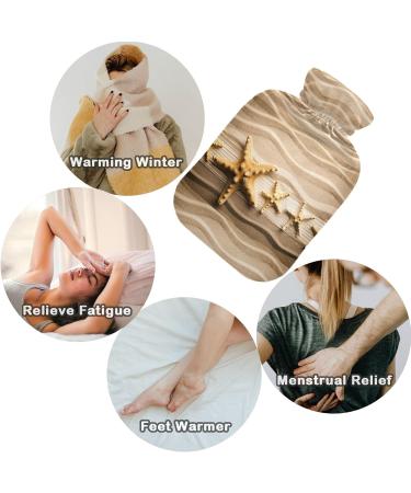 Naanle Beach Wood Seestern Hot Water Bottle with Cover - 1L Transparent Heat Bottle for Bed Hand & Feet Warmer Pain Relief & Cold Therapy - International Shipping Available - Buy Online on GoSupps.com