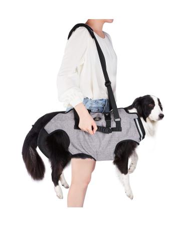 Ownpet's wearing aid dishes lifting dishes carrying for large dogs full body dishes carrying bag with shoulder strap soft waterproof adjustable gray XXL - Buy Online on GoSupps.com