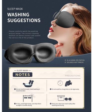 Blackout Sleep Mask for Side Sleepers - 3D Contoured Eye Cover with Invisible Nose Pad | Ultra Soft Breathable Blindfold for Men & Women | Ideal for Travel Napping & Yoga - Buy Online on GoSupps.com