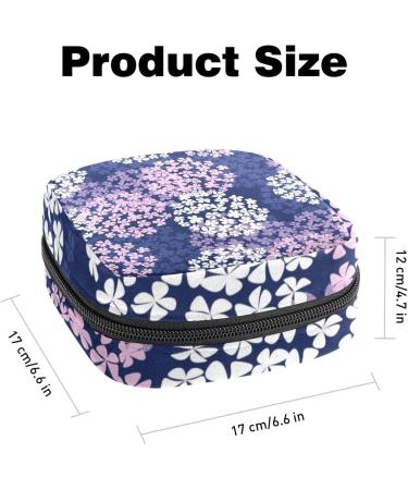 Hydrangea Sanitary Napkin Storage Bag - Pink & White Menstrual Pad Pouch - Buy Online on GoSupps.com
