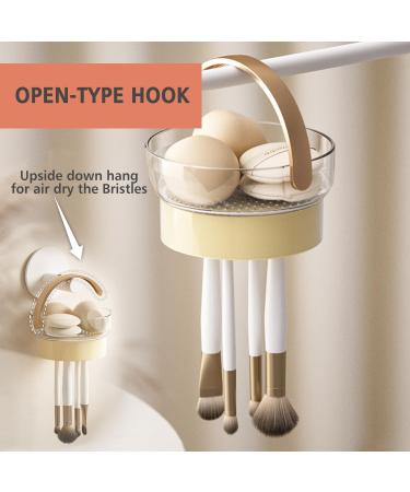 3-in-1 Makeup Brush Cleaning Mat & Holder - Easy Drying Storage & Organizer in Cream Color | International Shipping - Buy Online on GoSupps.com