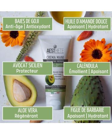 Organic Intense Repair Hand Cream 100 ml For Damaged Hands And Nails Moisturizing Anti-Aging For Men And Women Effective Against Frostbite With Sicilian Avocado And Prickly Pear Made In Italy - Buy Online on GoSupps.com