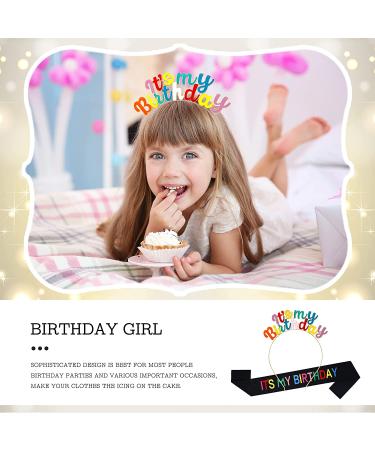 Gold Birthday Girl Tiara Headband - Rainbow Hair Accessories for Girls Party - 0.6 0.3 Letters - Buy Online on GoSupps.com