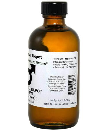 Essential Depot for Men Fragrance Oil - 4 oz - Supplied in 4 oz. Amber Glass Bottle with Black Phenolic Cone Lined and Safety Sealed Cap - Buy Online on GoSupps.com