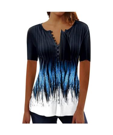 Women T-shirt single-color round neck v/o neckline shortarm summer shirt loose tops basic tops printed women t-shirt activewear for women sport top women sexy wide tshirt women cotton blue xxl