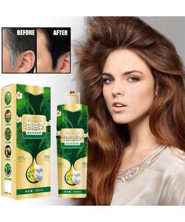 Anshka Bubble Plant Hair Dye Shampoo Household Easy to Wash Hair Washing Color Cream Plant Bubble Hair Dye Shampoo Instant Natural Hair Dye Shampoo for Women and Man Hair Washing Brown - Buy Online on GoSupps.com